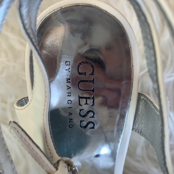 Guess By Marciano White Leather High Heel Sandal Size 7.5 - Picture 7 of 15